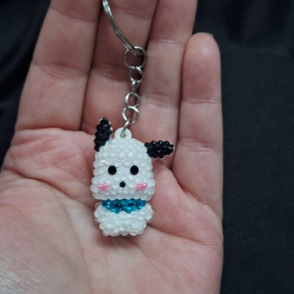 Pochacco,  Pacha Dog Bedazzled Keychain/Charm, / Hello Kitty Bling, Unique Gift - Picture 2 of 4